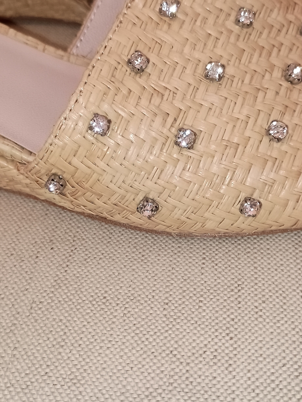 Loeffler Randal Twilly Wedge Slides Natural Straw Raffia Size 8.5 - Picture 4 of 13